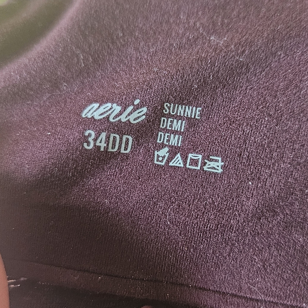 NWT Aerie Sunnie Demi Push Up Bra 34DD Burgundy Lace - Picture 5 of 6